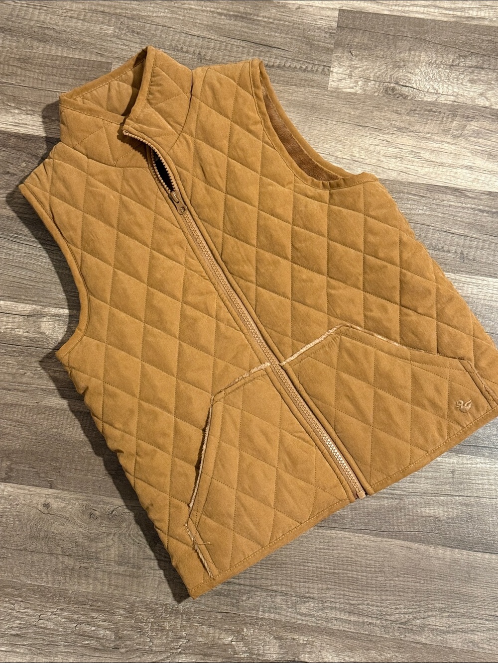 American Widgeon Quilted Barn Vest in Camel/Tan
